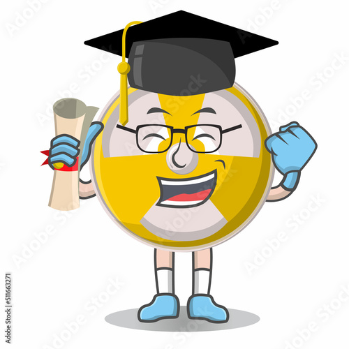 Radioactive cute happy graduation school design character, design vector illustrator.