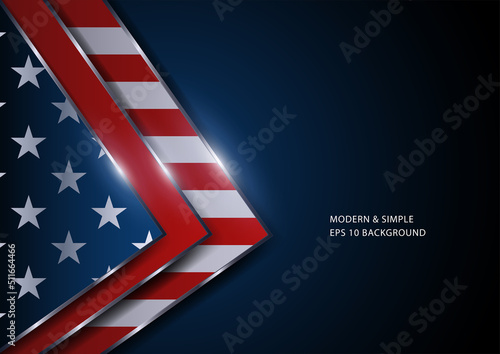 Luxurious abstract triangles background with USA insignia