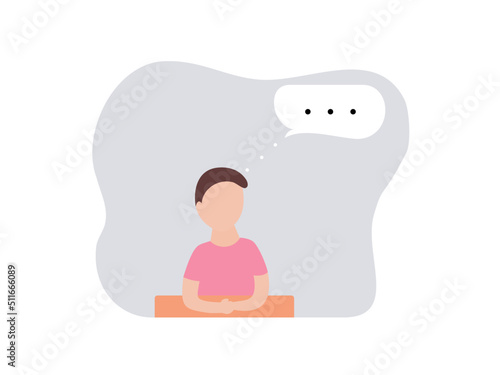 flat illustration of a man thinking