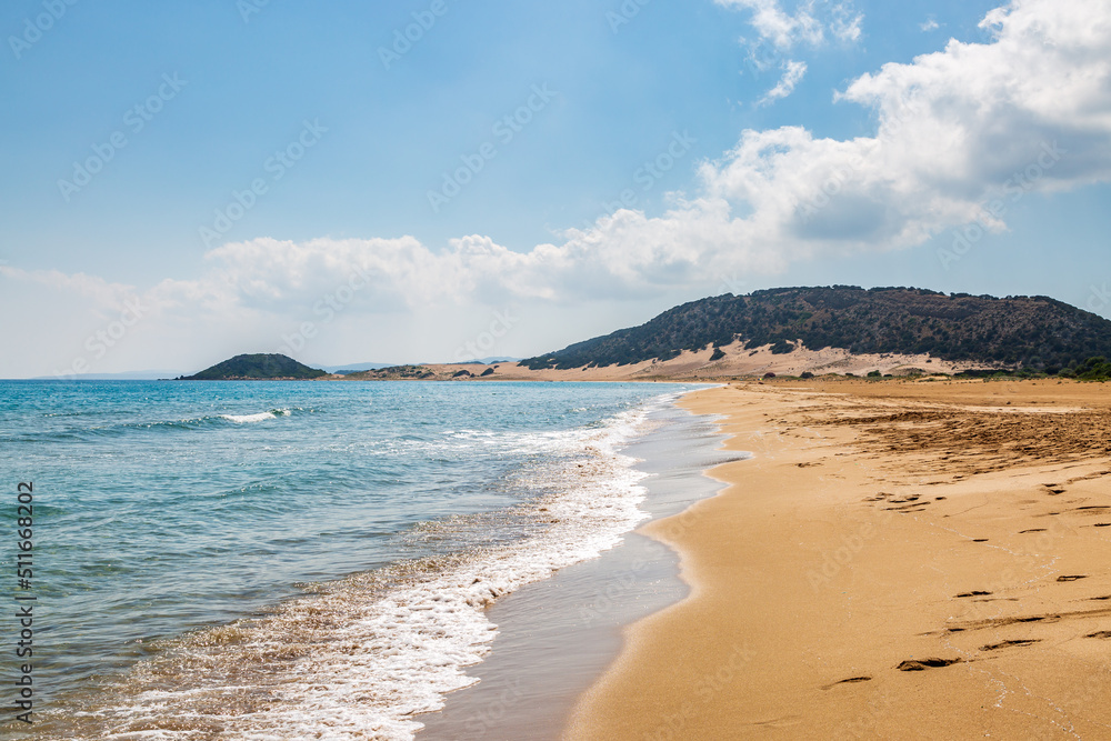 Looking along Golden Beach on the Karpaz Peninsula in Cyprus