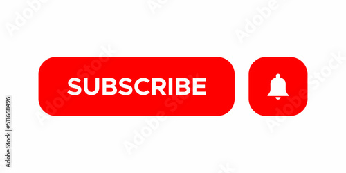 Subscribe icon vector with bell on square button