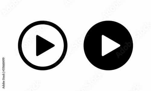 Play button icon vector for web or mobile player app