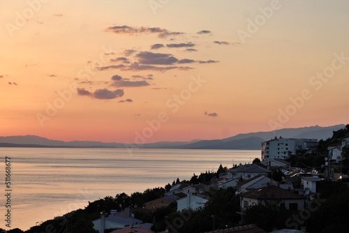 sunset over a croatian bay