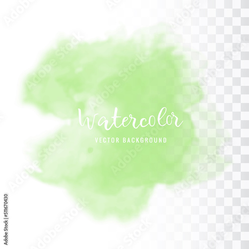 Pastel green watercolor splash. Vector eps 10.