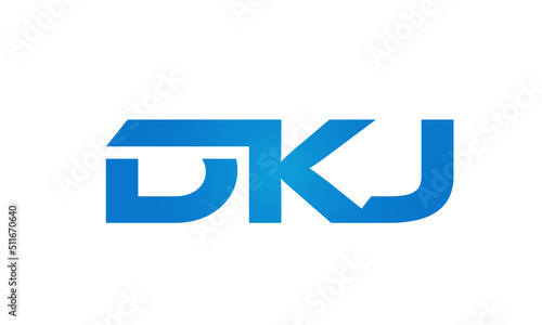 Connected DKJ Letters logo Design Linked Chain logo Concept 