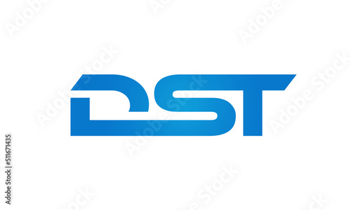 Connected DST Letters logo Design Linked Chain logo Concept 