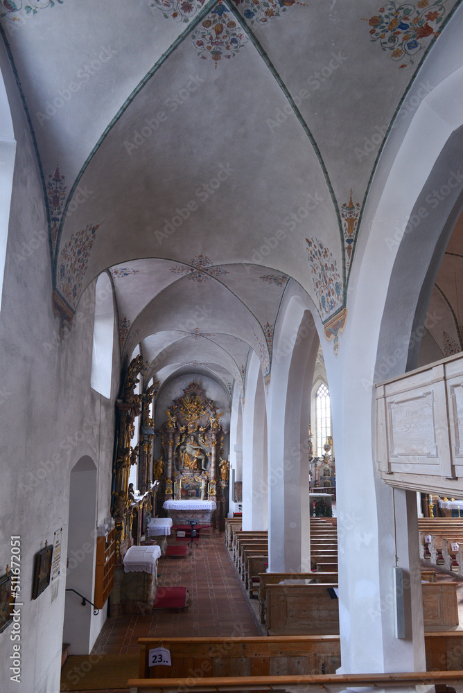 Innenansicht Wallfahrtskirche Maria Rain, Ortsteil der Gemeinde Oy-Mittelberg