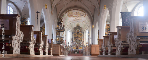 Innenansicht Wallfahrtskirche Maria Rain, Ortsteil der Gemeinde Oy-Mittelberg