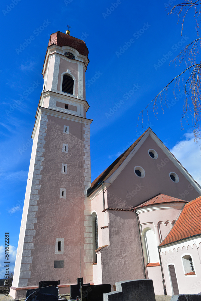 Kirche St. Martin in Heimertingen  im schwäbischen Landkreis Unterallgäu, Bayern 