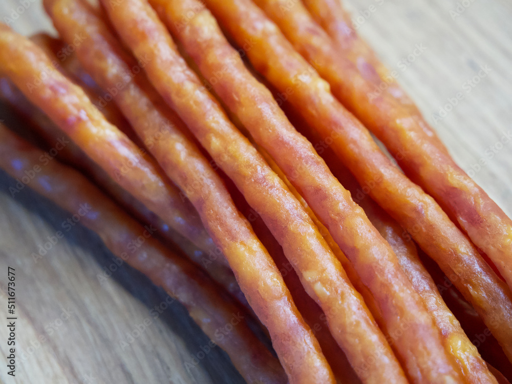Kabanos, also known as cabanossi or kabana, is a long, thin, dry sausage usually made of pork which originated in Poland. They are smoky in flavor, and can be soft or very dry in texture. Kabanos, also known as cabanossi or kabana, is a long, thin, dry sausage usually made of pork which originated in Poland. They are smoky in flavor, and can be soft or very dry in texture.