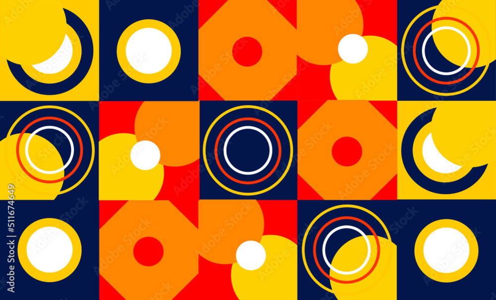 Geometric pattern simple shapes. Poster, bpnner, card. Vector elements.
