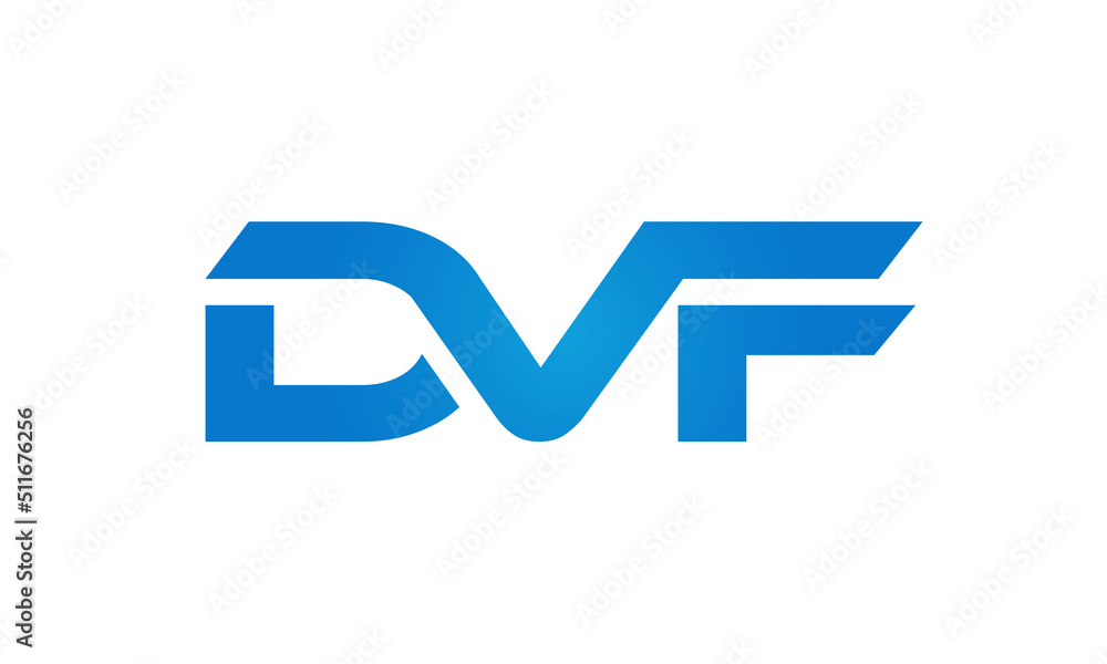 Connected DVF Letters logo Design Linked Chain logo Concept Connected DVF Letters logo Design Linked Chain logo Concept