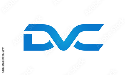 Connected DVC Letters logo Design Linked Chain logo Concept 