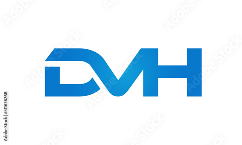Connected DVH Letters logo Design Linked Chain logo Concept 
