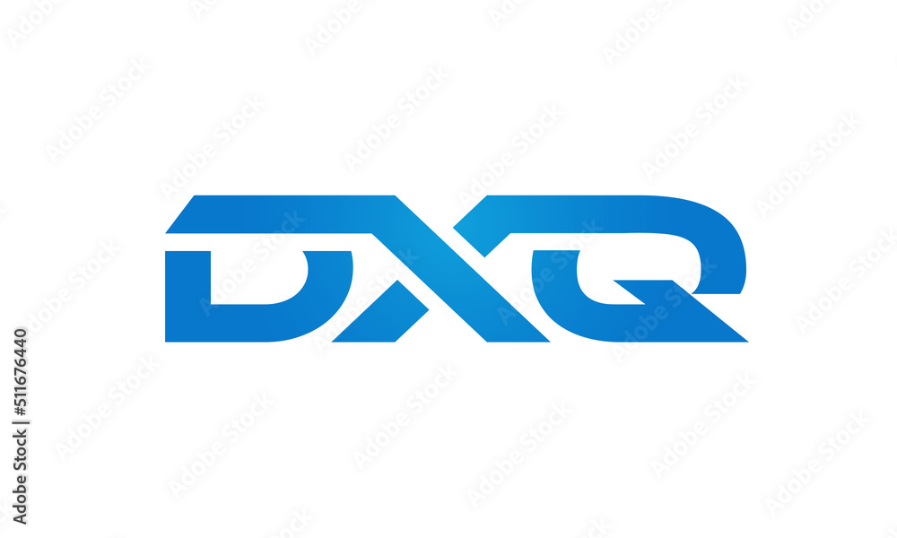 Connected DXQ Letters logo Design Linked Chain logo Concept Connected DXQ Letters logo Design Linked Chain logo Concept