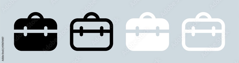 Briefcase icon in black and white colors. Business icon for apps and websites. Briefcase icon in black and white colors. Business icon for apps and websites.