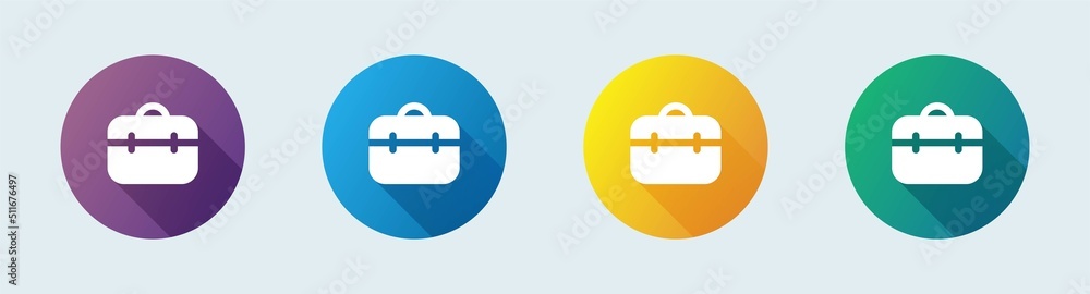 Briefcase solid icon in flat design style. Business icon for apps and websites. Briefcase solid icon in flat design style. Business icon for apps and websites.