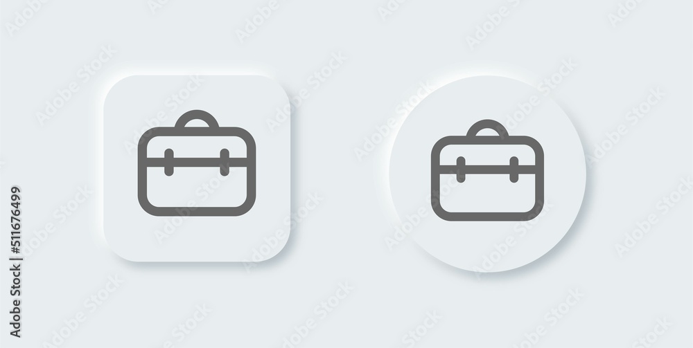 Briefcase line icon in neomorphic design style. Business icon for apps and websites. Briefcase line icon in neomorphic design style. Business icon for apps and websites.