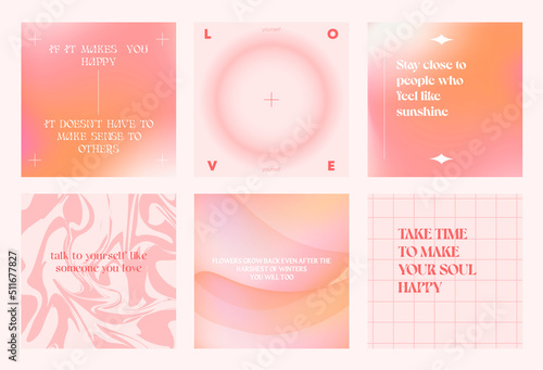 Design backgrounds for social media banner. Set of instagram post frame templates. Vector cover. Mockup for personal blog or shop. Layout for promotion.Endless square puzzle.	
