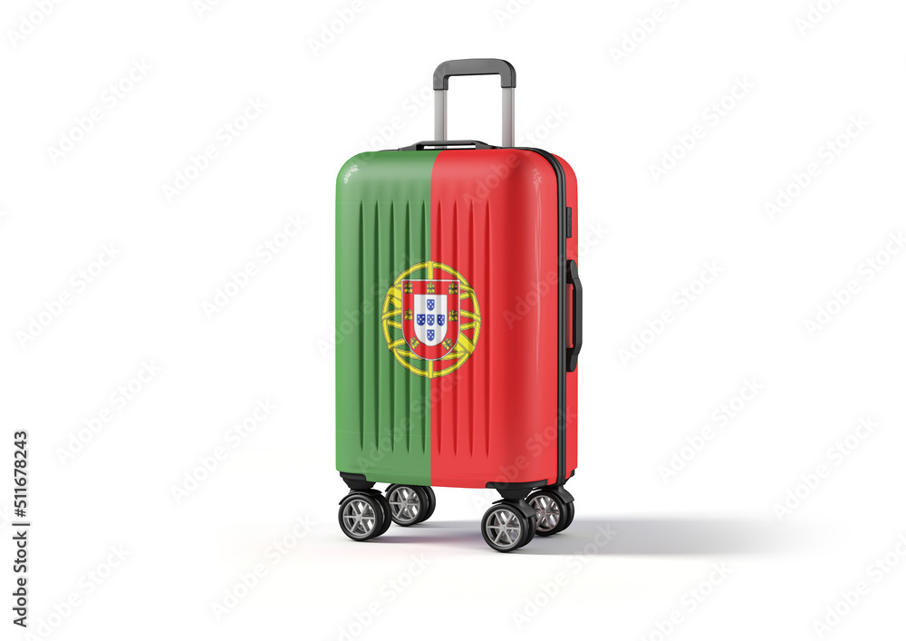 Travel suitcase with the flag of Portugal Travel suitcase with the flag of Portugal
