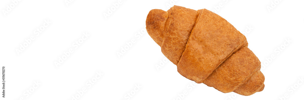croissant on a white background.french bun on the table. baking concept. baked brown croissant croissant on a white background.french bun on the table. baking concept. baked brown croissant