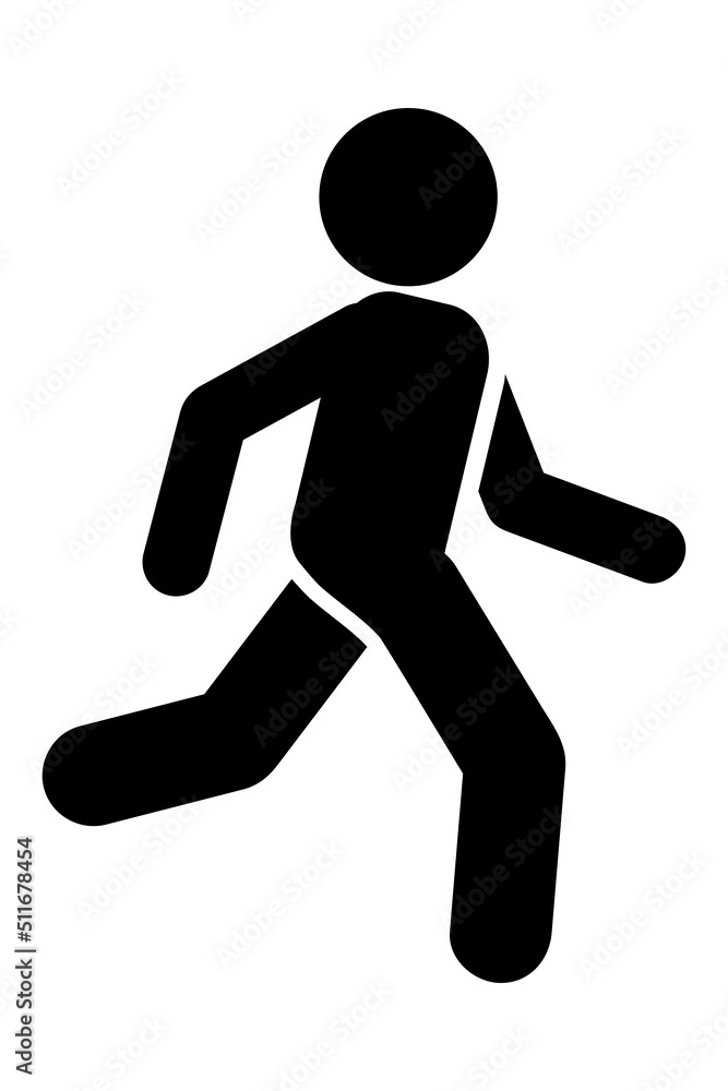 Simple Vector Stick man run or jogging, Sport Cardio Isolated on white