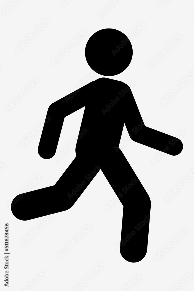 Simple Vector Stick man run or jogging, Sport Cardio Isolated on white