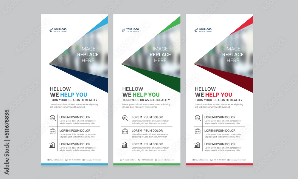 Fototapeta premium Roll up banner vector template