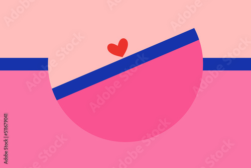 Emotional steadiness illustration. Keeping your heart at the center of your decisions. Finding the right balance / retaining a good sense of balance.
