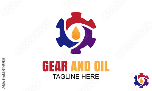 Free Download Gear and Oil Logo Design template. Oil Industry logo designs concept vector, Oil Gear Machine logo template symbol. - GFXLoad