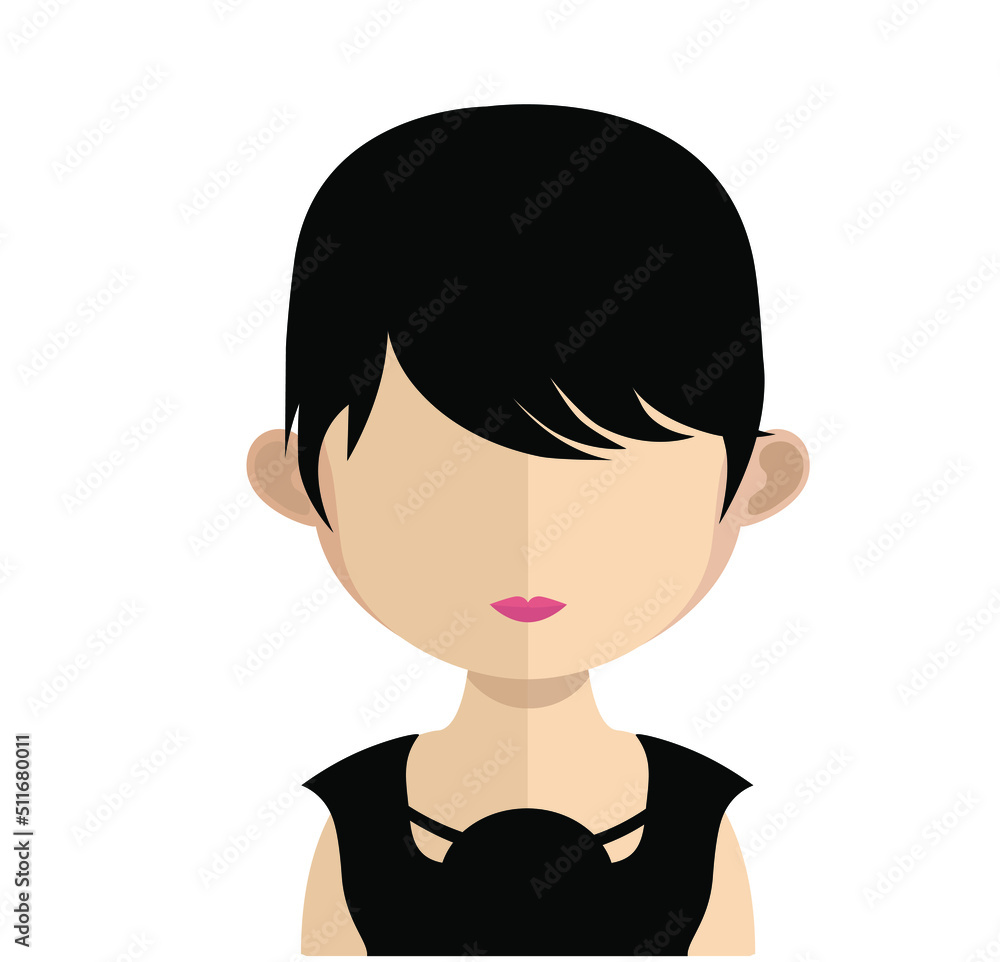 Abstract Girl Avtar Character.In fiction, a character is a person or other being in a narrative vector illustration. many uses for advertising, book page, paintings, printing, mobile wallpaper, mobile