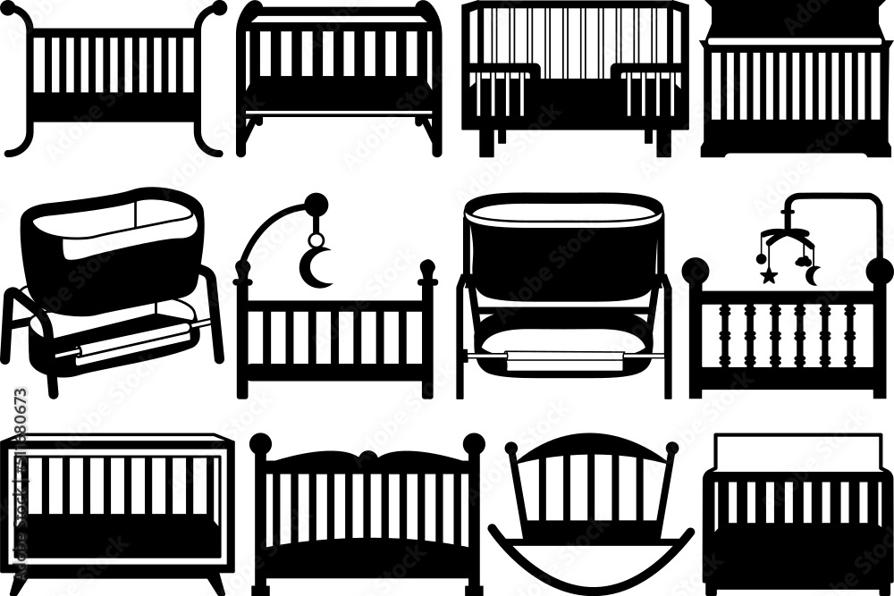 Baby Crib SVG Cut Files | Baby Crib Silhouette | Baby Svg | Infant Svg ...