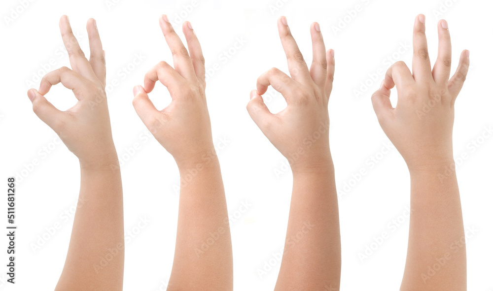 Asian Boy hand gestures isolated over the white background. OK Action Pose. Asian Boy hand gestures isolated over the white background. OK Action Pose.