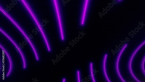 Abstract background glowing neon lines in space 3d rendering