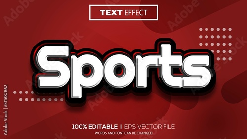 3d editable text effect sports theme premium vector