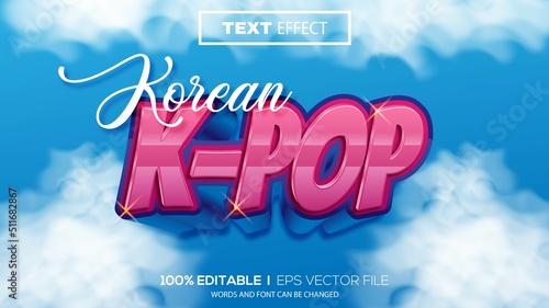 3d editable text effect kpop theme premium vector photo