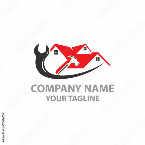 Illustration vector graphic of Construction, home repair, and Building Concept Logo Design template