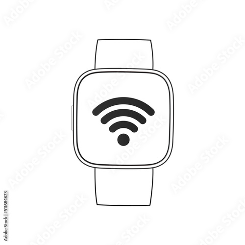 Watch with wireless control screen mockup	