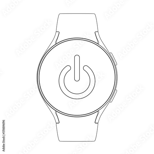 Smart watch line icon design