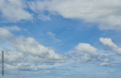 cloudy blue sky to horizon line 
