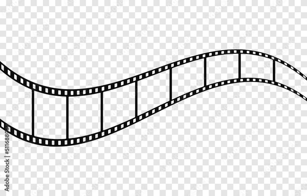 Vector film strip PNG. Roll of retro film strip on isolated transparent  background. Photographic film in retro style. Curved film strip PNG. Stock  Vector | Adobe Stock