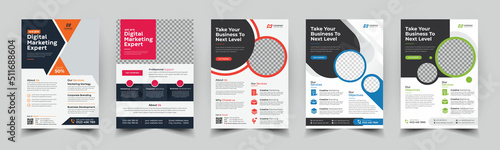 Stampa su tela a bundle of 5 templates of a4 flyer, Flyer template layout design