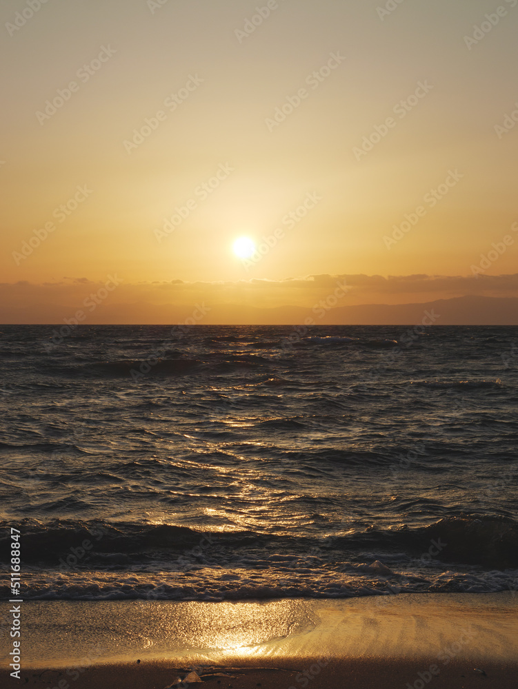 Beautiful scenery of Lake Biwa before dusk and night Beautiful scenery of Lake Biwa before dusk and night