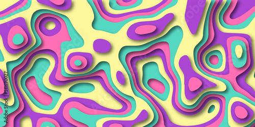 Wallpaper Mural Trending modern abstract paper cut out background texture design. For web, wall paper, brochure and other pattern designs.>>Trendy abstract liquid background template with papercut out effect style.>< Torontodigital.ca