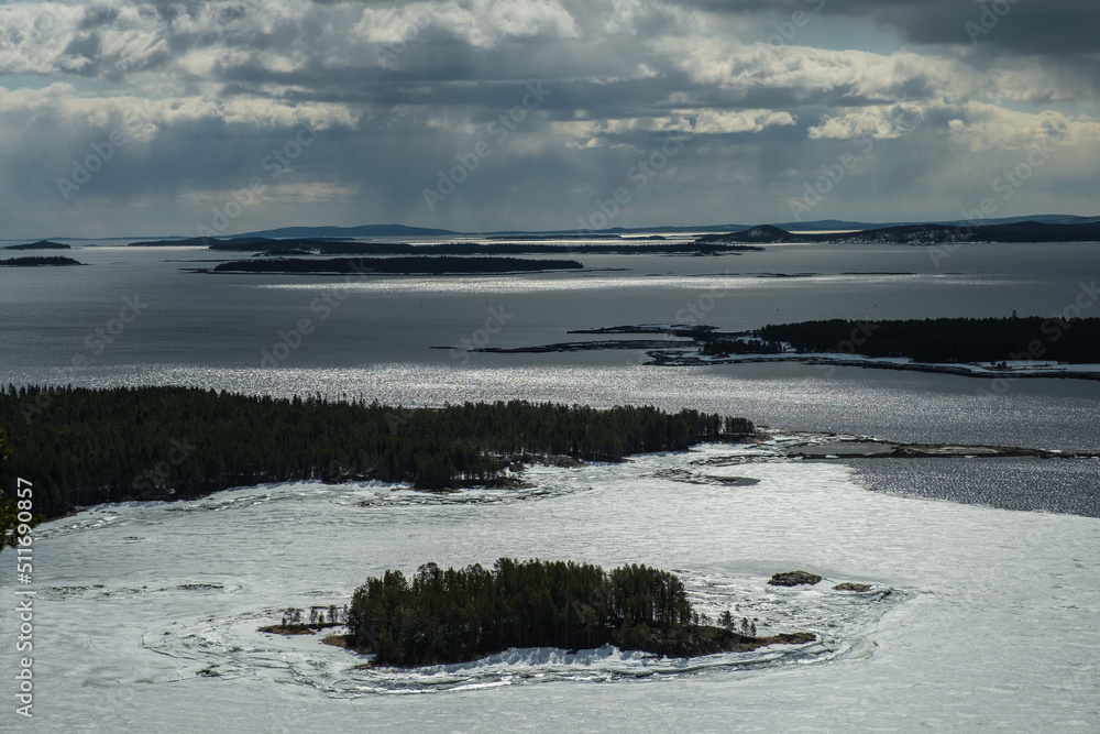 View of the White Sea from the observation deck in Kandalaksha