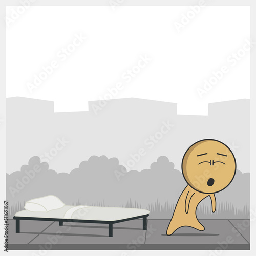 Man getting out of bed in the morning