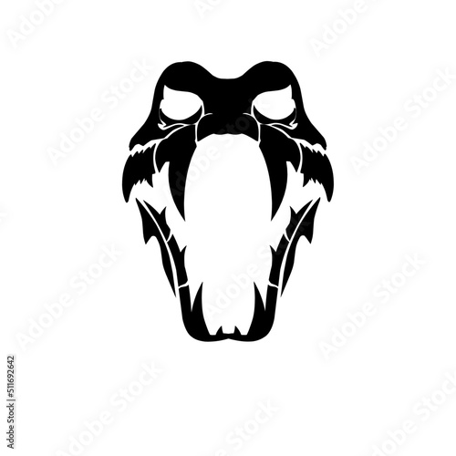 Illustration vector graphic of design head snake tribal style design concept