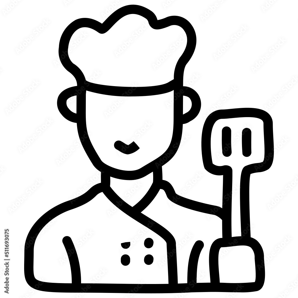 handdrawn chef icon handdrawn chef icon