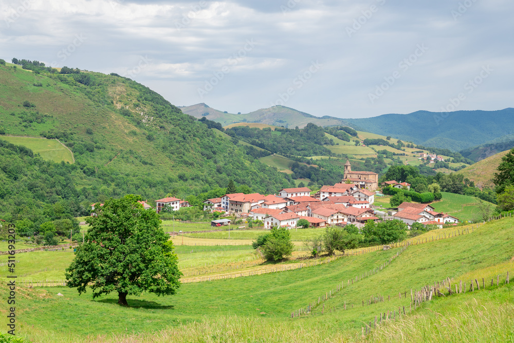 countryside town of baztan valley in navarre, Spain