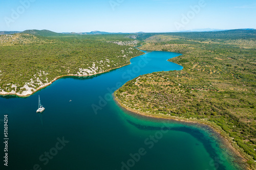 The Guduca River in Croatia in a valley